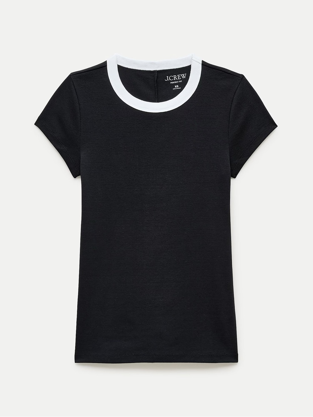 nwt j.crew perfect-fit ringer t-shirt in extra black S